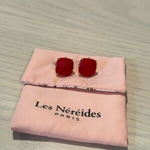 Les Nereides Red Statement Stud Earrings